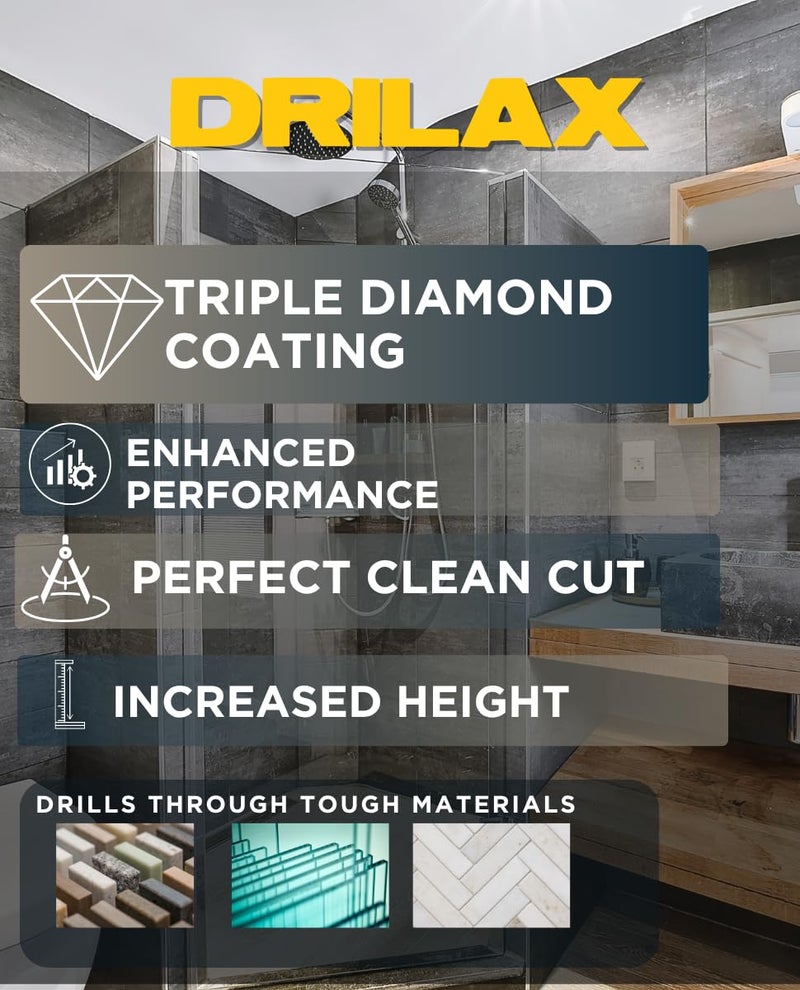 Drilax 4-3/8" Diamond Hole Saw for Ceramic, Porcelain, Glass, Granite & Tile | Precision Drill Bit for Toilet Cutouts, Shower Valves & Recessed Lighting | Pro-Grade Tile Cutter - Image 3